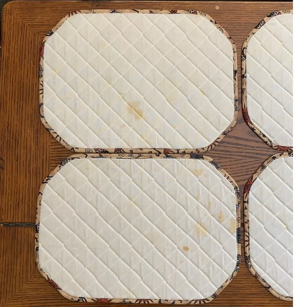 Vintagen Native American Southwestern Placemats 4 set Kitchen 100% Cotton Aztec